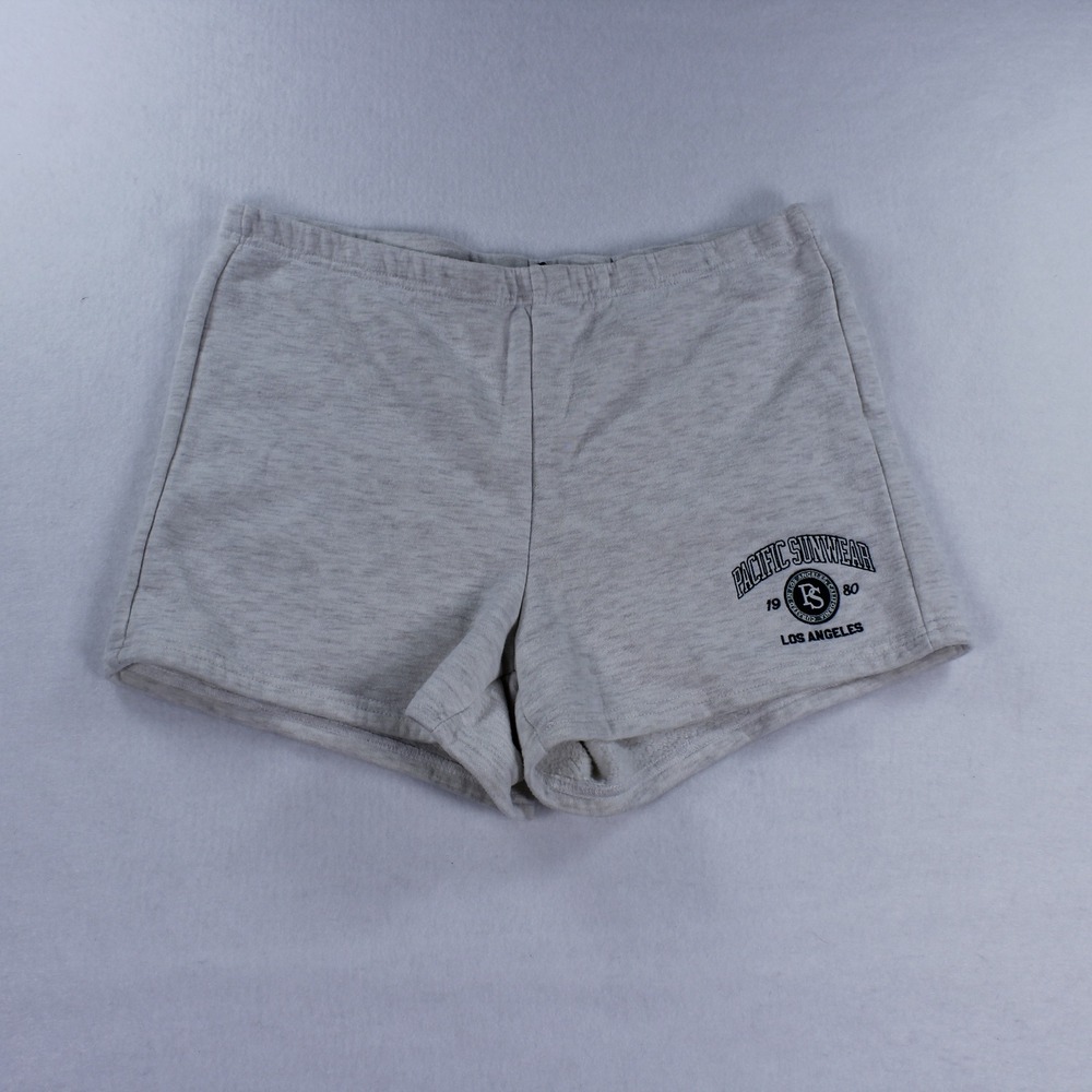 PacSun Pacific Sunwear Los Angeles 1980 Fleece Sweat Shorts Gray Women's Size L